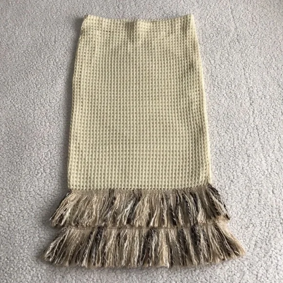 Zara mesh fringed hem midi skirt M - Picture 2 of 16